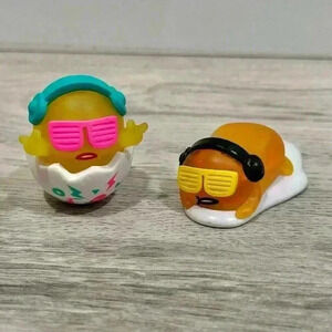 Sanrio Just Play Gudetama The Lazy Egg Mini 1.5" PVC Figure Toy - Lot of 2